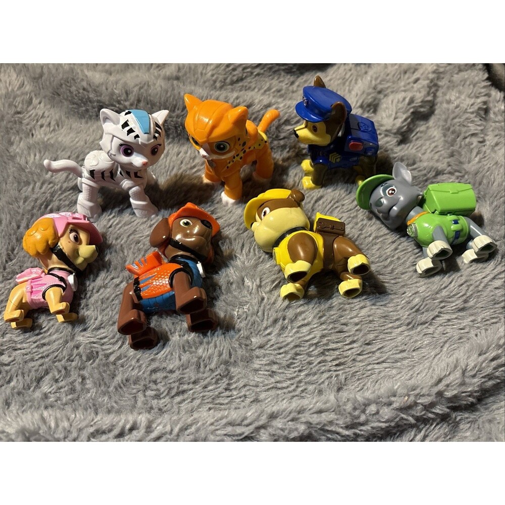 Lot 7 Nickelodeon Paw Patrol Figures Spinmaster Rubble Chase Toys Rory Wild Skye